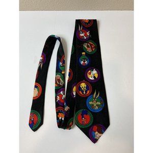 Looney Tunes Mania Tie VINTAGE 1993 Bugs Daffy Tweety RoadRunner Taz Marvin Wile